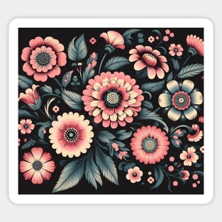 Pink Floral Illustration Sticker